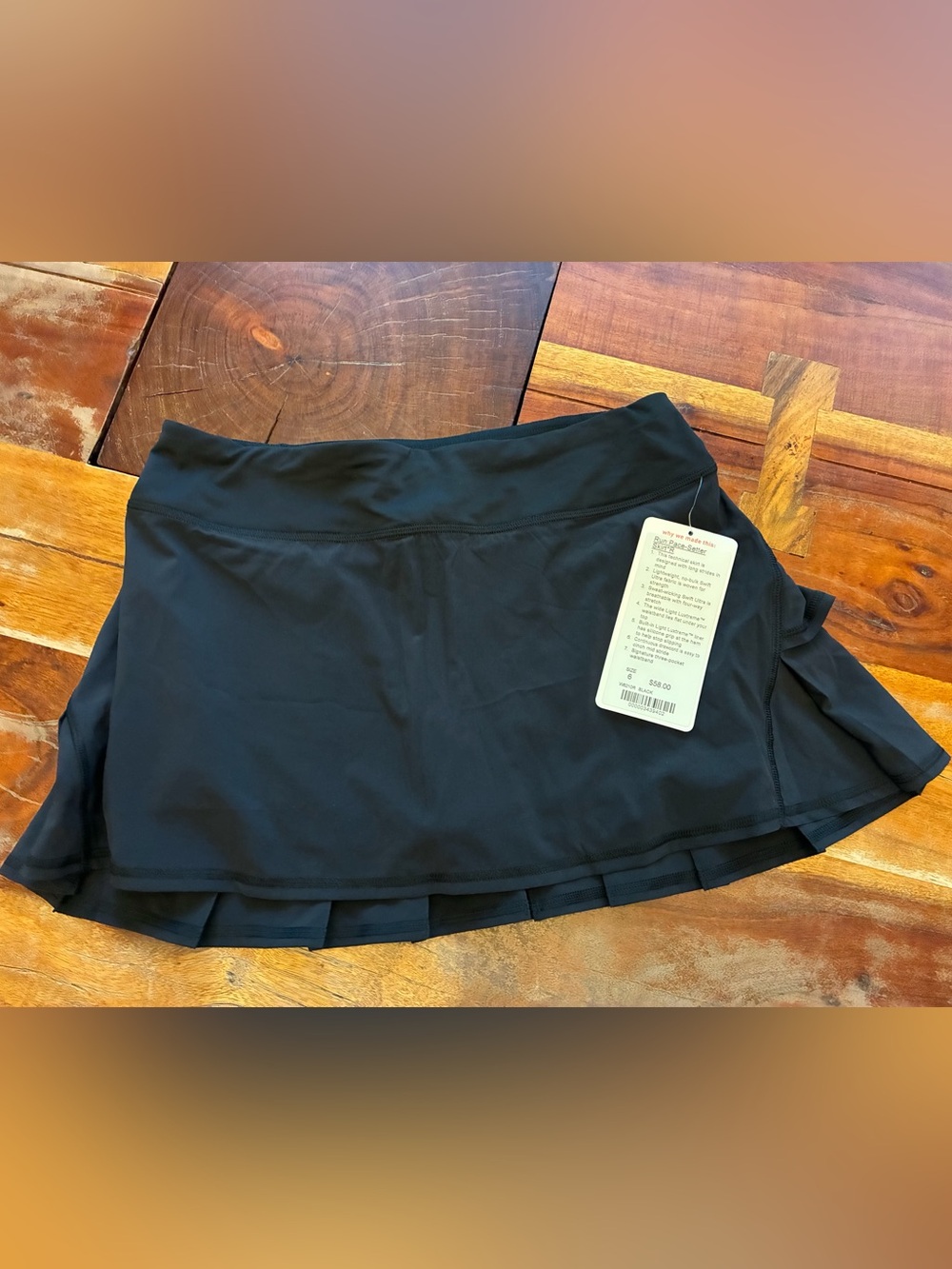 Lululemon Pace Setter Skirt NWT Black Size 6